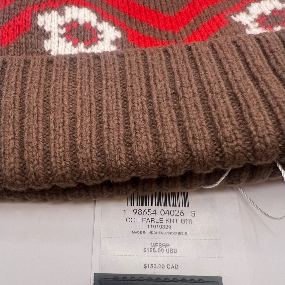 NWT Coach Fair Isle Print Knit Beanie - Picture 4 of 15